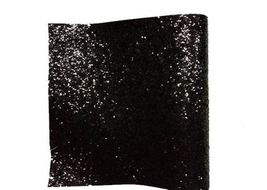 Trung Quốc PU dệt Long lanh Chunky vải phủ tường nền đen 25cm * 138cm nhà cung cấp