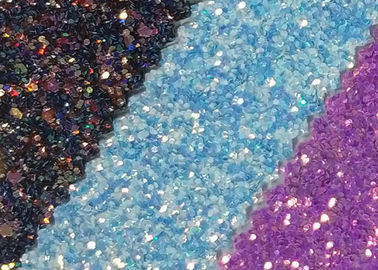 Trung Quốc Phong cách hấp dẫn 3D Glitter Vải đa màu Pu Glitter Da Cầu vồng Chunky Glitter Vải nhà cung cấp