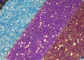Phong cách hấp dẫn 3D Glitter Vải đa màu Pu Glitter Da Cầu vồng Chunky Glitter Vải nhà cung cấp